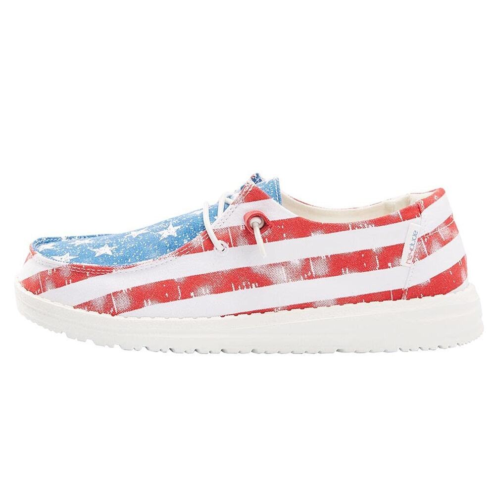 HEYDUDE WOMEN'S WENDY STAR SPANGLED SIZE 12 | WOMEN’S LACE UP LOAFERS